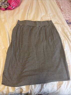 Athleta Black and White Striped Pencil Skirt